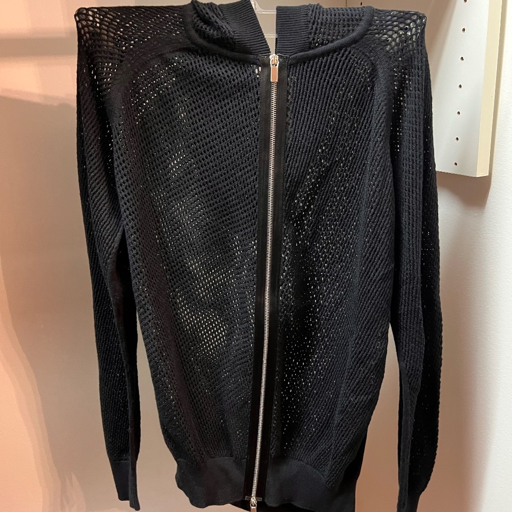 Wolford Black Zipup Sweatshirt in XS